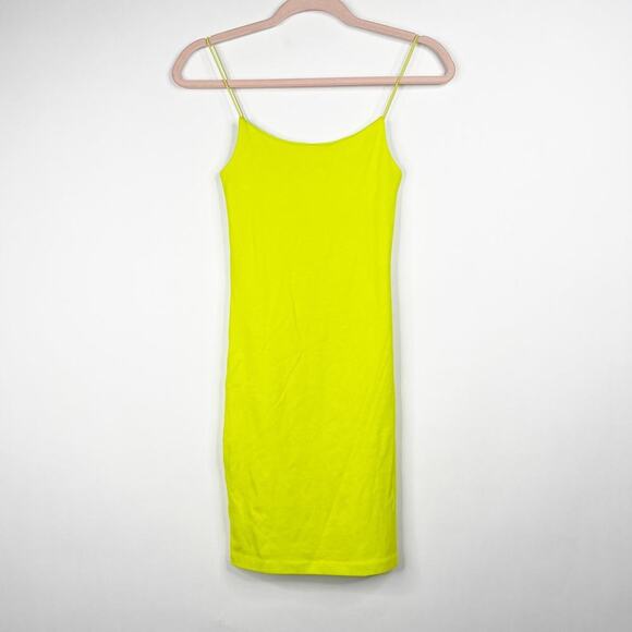 2/$30 ZARA Ribbed Slip Dress Apple Green Pullover Sphagetti Strap Mini #6968 - Picture 3 of 14